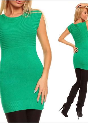 Зелена туніка однотонна