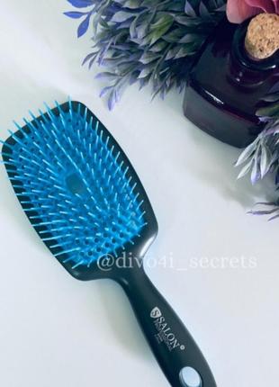 Масажний гребінець для волосся salon professional прямокутний блакитний