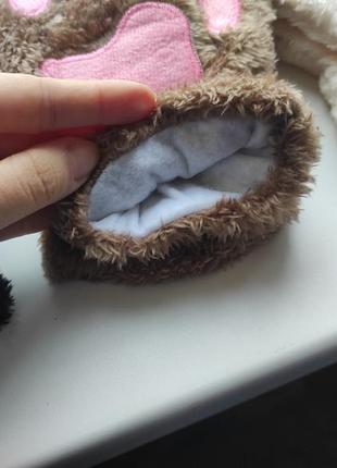 Милые теплые плюшевые перчатки митенки кошачьи лапки с открытыми пальцами как zara кавай корейский стиль лолита аниме7 фото