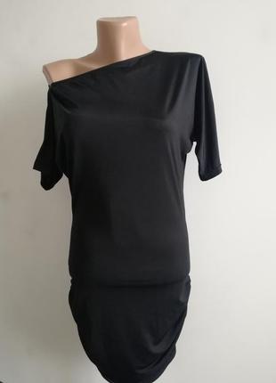 👑 чёрное ассиметричное платье на одно плечо 👑
