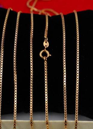 Ланцюг xuping jewelry венеціанське плетіння 60 см 1,5 мм золотистий
