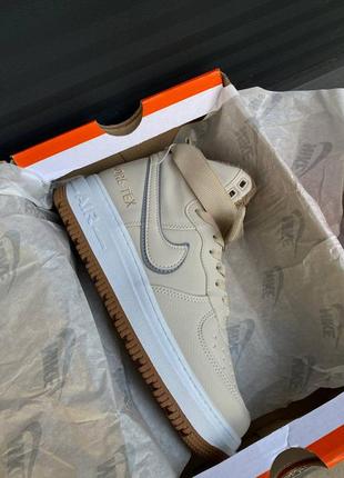 Распродажа! кожаные, зимние кроссовки ботинки nike air force 1 gore-tex beige lunar . шкіряні, зимові кросівки черевики