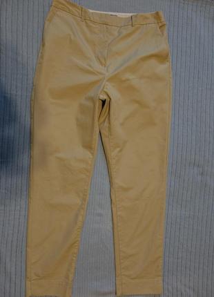 Классные плотные смесовые фирменные брюки песочного цвета m&s  англия 12 р.