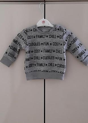 Стильный свитшот, кофта на флисе, толстовка primark 74 размера.