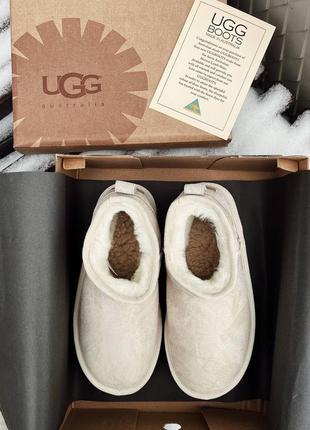 Ugg ultra mini light grey suede platform5 фото