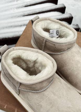 Ugg ultra mini light grey suede platform7 фото