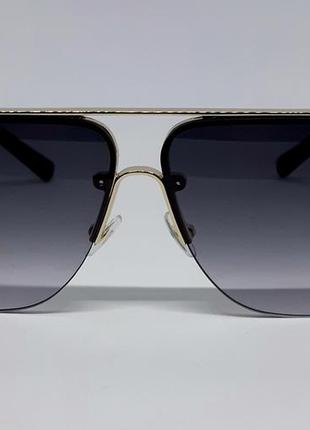Louis vuitton очки мужские солнцезащитные темно серый градиент в золотой металлической оправе2 фото
