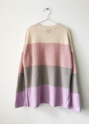 Полосатый свитер оверсайз в пастельных тонах primark радужный джемпер колор блок6 фото