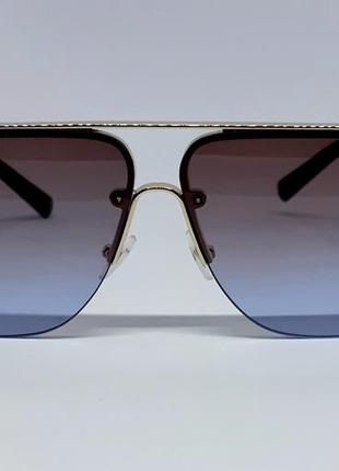 Louis vuitton очки мужские солнцезащитные классика сине коричневый градиент в золотом металле2 фото