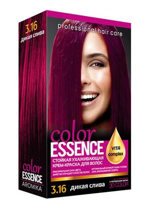 Крем-краска для волос стойкая, тон дикая слива 3.16 color essence