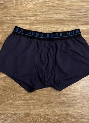 Класні, труси, боксерки, котонові, темно синього кольору, від дорогого бренду: hugo boss.4 фото