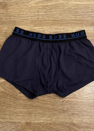 Класні, труси, боксерки, котонові, темно синього кольору, від дорогого бренду: hugo boss.5 фото