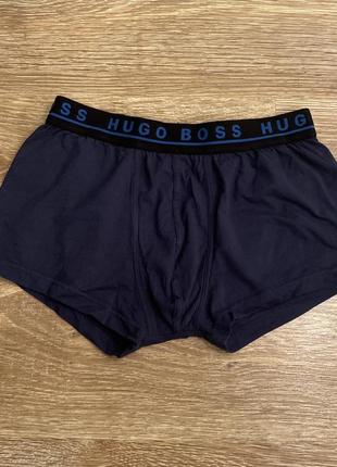 Класні, труси, боксерки, котонові, темно синього кольору, від дорогого бренду: hugo boss.3 фото