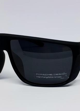 Porsche design стильні чоловічі сонцезахисні окуляри чорний мат поляризовані