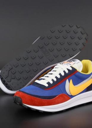 Мужские кроссовки nike ld waffle sacai red blue 41-42-43-44