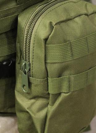 Тактичний рюкзак з підсумками на 50 літрів похідний військовий рюкзак 4 в 1 з системою m.o.l.l.e olive9 фото