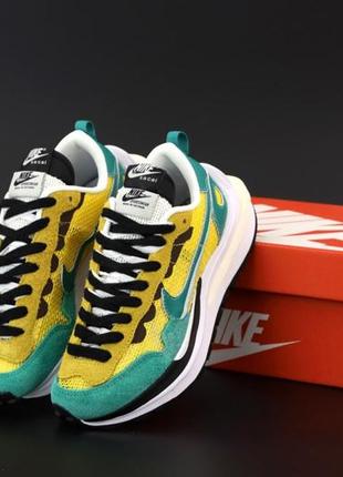 Женские кроссовки nike vaporwaffle sacai yellow green 36-38-41