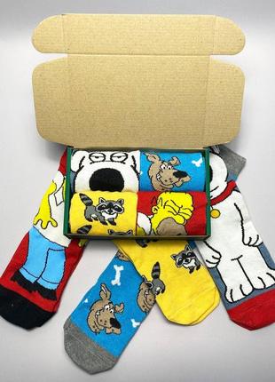 4 пари | подарунковий бокс жіночих мультяшних шкарпеток | прикольні шкарпетки