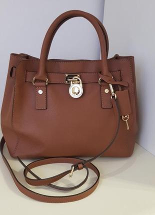 Сумка сетчел michael kors hamilton medium кожа сафьяно оригинал тоут