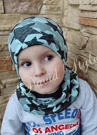 Шапка с шарфом хомут с начесом