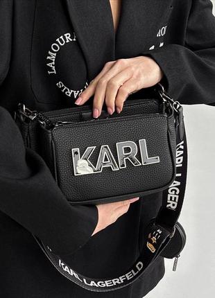 Чорна сумочка / karl black / трендова сумка