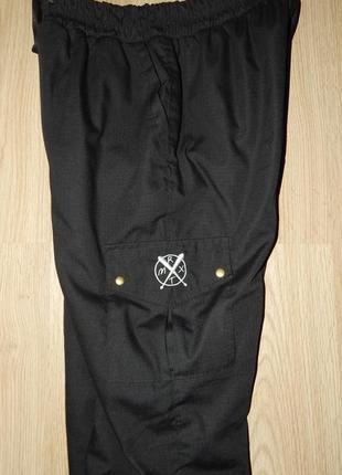 Мужские карго штаны на флисе  rextim black , чёрные брюки2 фото