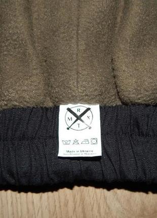 Мужские карго штаны на флисе  rextim black , чёрные брюки6 фото