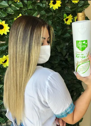 Кератин love potion selagem agua de arroz для питания и выравнивания славянских волос 1000 мл
