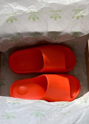 Шльопанці в стилі adidas slide orange no logo