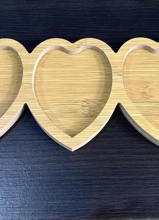 Дошка менажниця дерев’яна сердечка, дошка серце1 фото