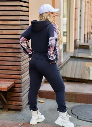 Стильный спортивный костюм двойка трехнитка и кашемир3 фото