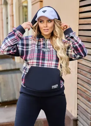 Стильный спортивный костюм двойка трехнитка и кашемир