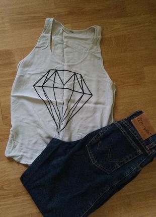 Майка блузка з дыамантом сіра2 фото