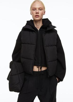 Жилетка пуффер жилет puffer h&m hm xs s m l xl1 фото