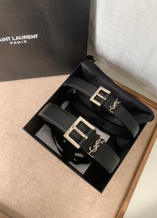 Жіночий чорний ремінь yves saint laurent верб лоран ysl ysl шкіра шкіряний ремінь із логотипом пояс