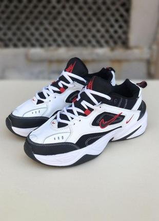 Кросівки чоловічі nike m2k tekno black white red logo