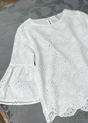 Блуза батистевая натуральная в белом цвете