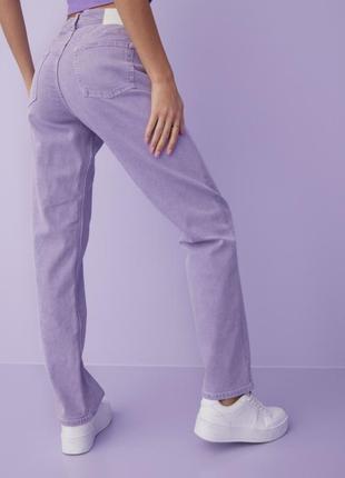 💙💛 сиреневые качественные плотные хлопковые прямые джинсы straight mid waist jjxx4 фото