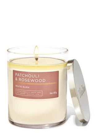 Patchouli &amp; rosewood signature single wick candle свічка