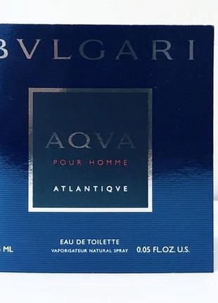 1, парфюмированная вода мужская bvlgari aqva pour homme atlantiqve 1.5 мл пробник оригинал