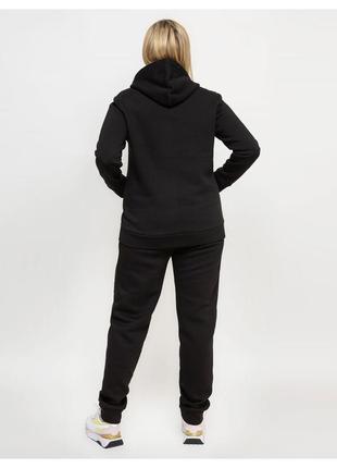 Чорний зимовий костюм із кофтою на блискавці та штанами на гумці тринитка фліс, великих розмірів від 48 до 583 фото