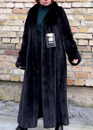 Розкішна шуба пальто норка black glama usa р.46-484 фото