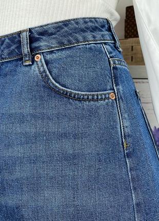 Синя джинсова спідниця міні з необробленим краєм 1+1=39 фото
