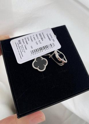 Серебряные серьги с ониксом