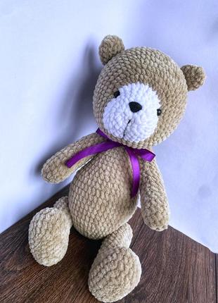 Ведмедик, амігурумі, в‘язана іграшка, іграшка ручної роботи, плюшева іграшка, подарунки