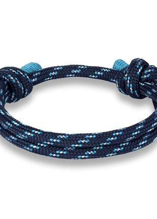 Браслет із паракорду регульований (канат, шнур, мотузка, трос, парашутний строп) синьо-блакитний, унісекс wuke