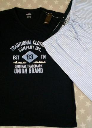 Річний комплект піжама чоловіча домашній костюм livergy німеччина, футболка шорти1 фото