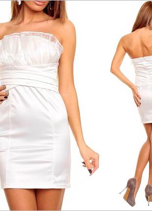 Белое платье без бретелек 3