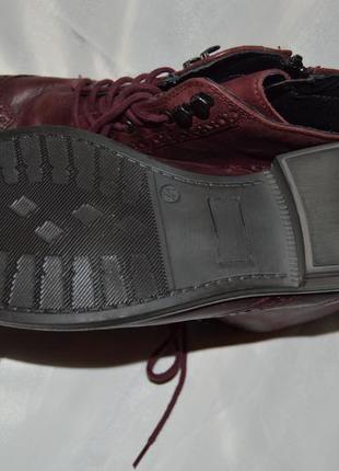 Розкішні марсалові ботинки броги кожа pier one размер 42, ботінки шкіра7 фото