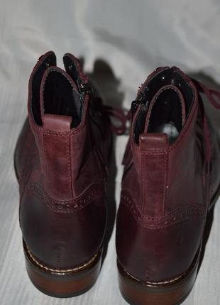Розкішні марсалові ботинки броги кожа pier one размер 42, ботінки шкіра9 фото